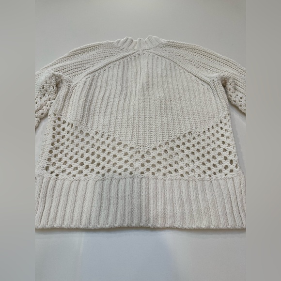 NWOT never worn abercrombie open front cardigan beige XXS open weave detail - Picture 7 of 8